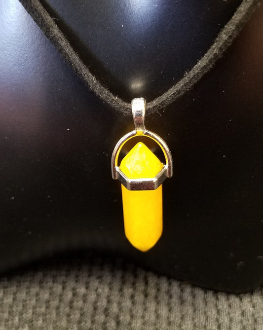 Yellow focal necklace