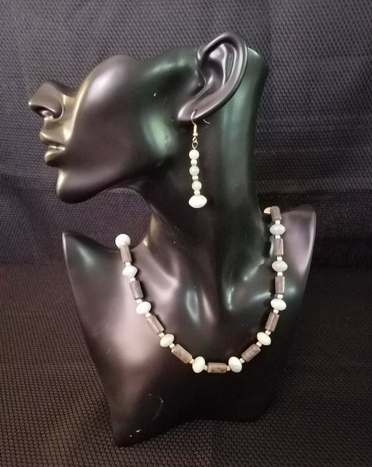 Green Amazonite necklace and earring set