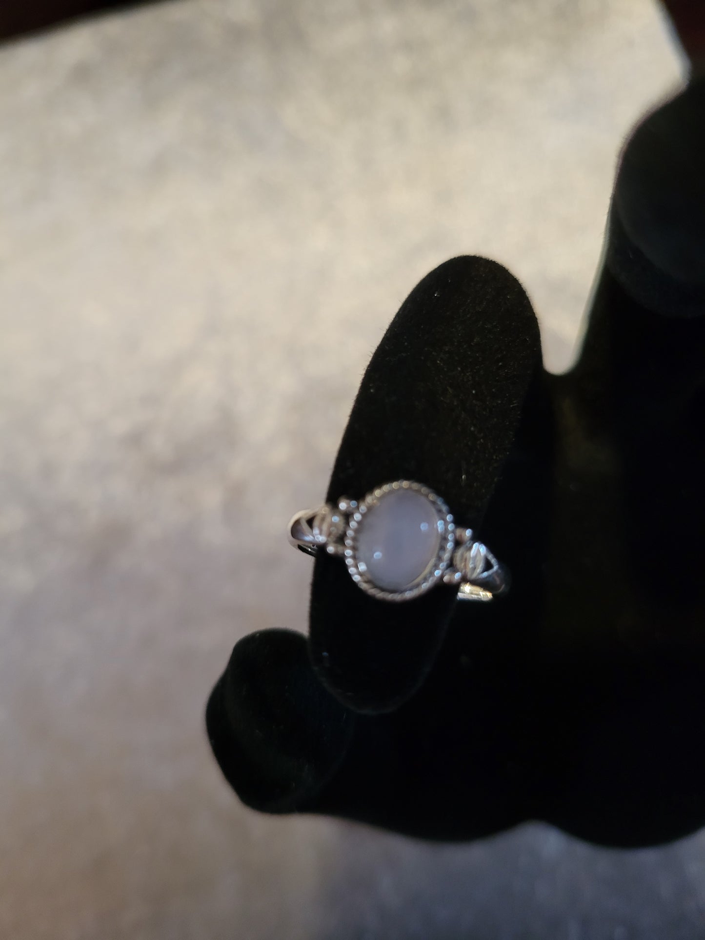 Sterling silver ring with moonstone, size 7