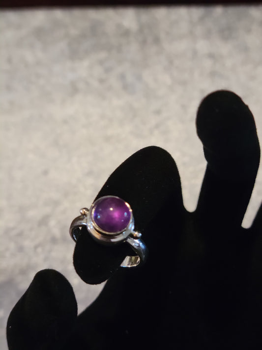 Sterling silver ring with amethyst stone, size 7