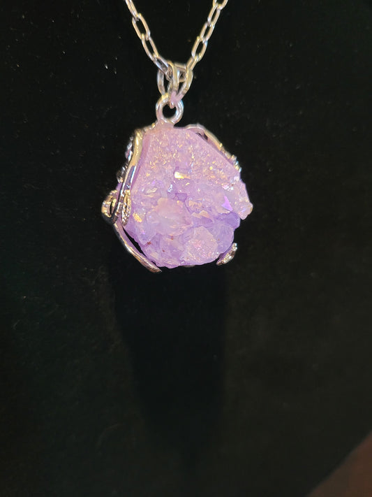 Drusy agate, color purple, 20 inch