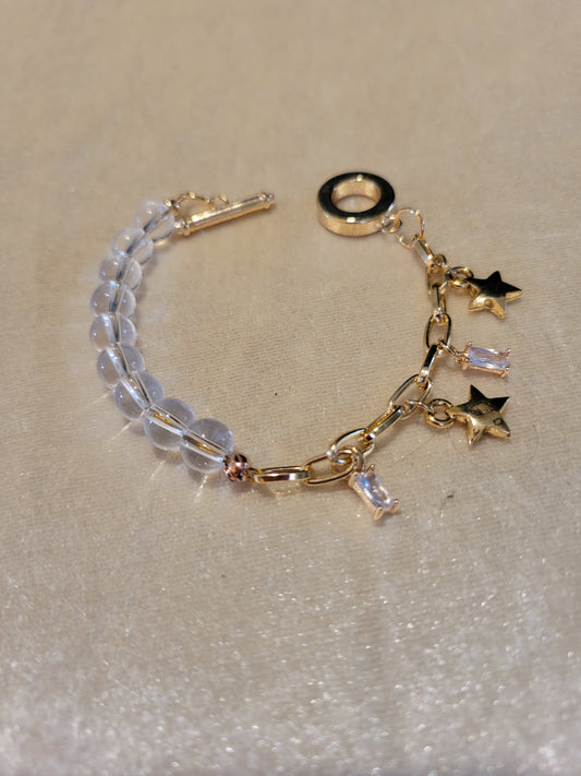 Bracelet with crystal and chain size 6