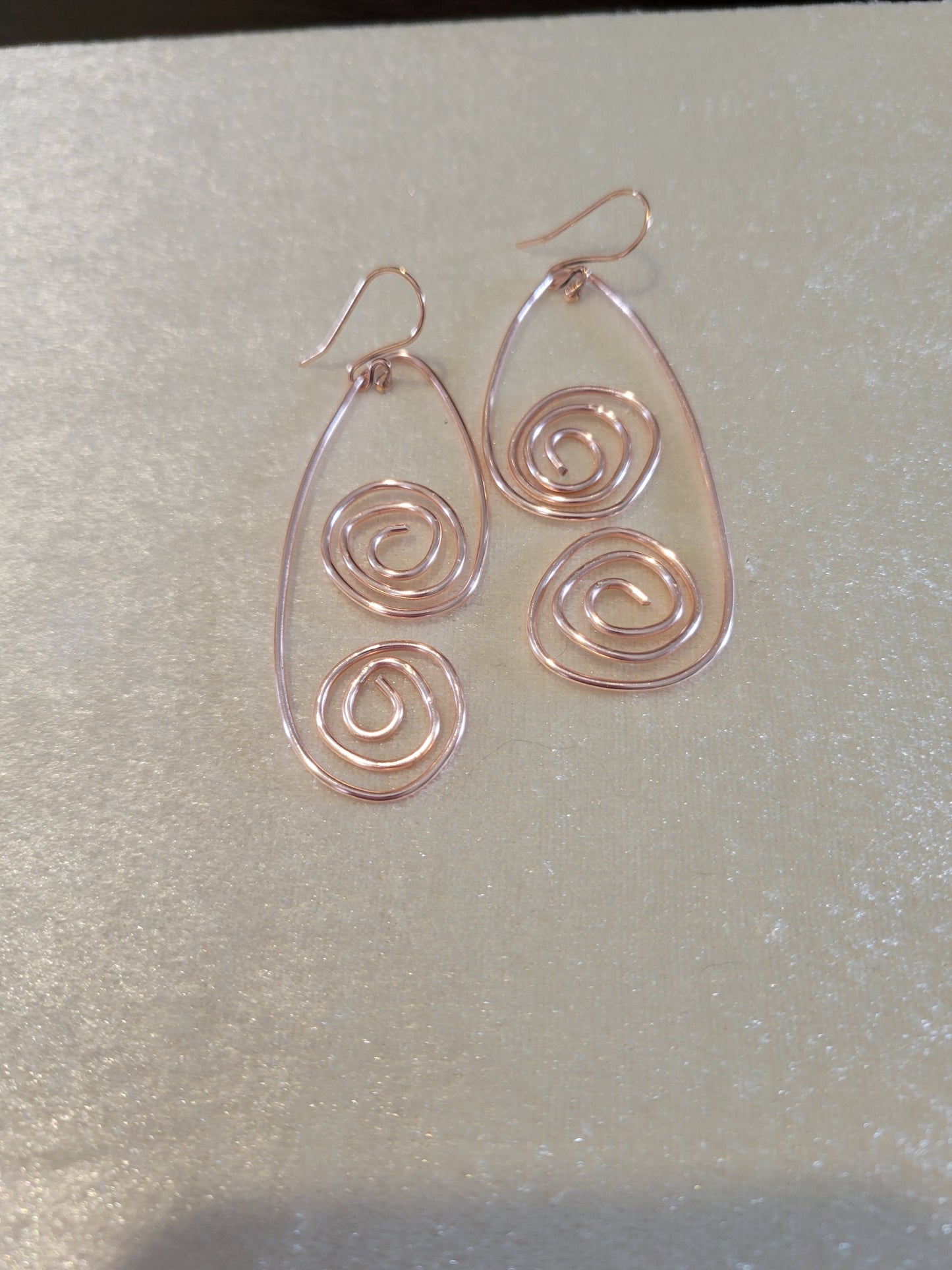 Funky swirly copper earrings